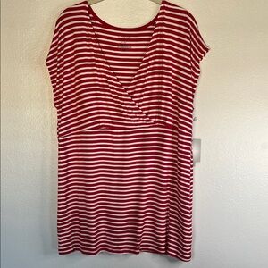 NWT Apt. 9 Red and White Striped Short Sleeve Top Maternity sz XL